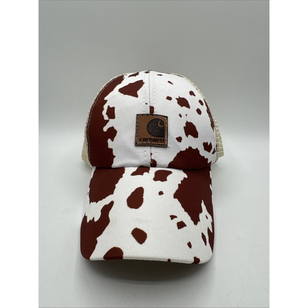 Carhartt Logo Adjustable Brown Cow Cross Horsetail Women Mesh Baseball Hat/Cap